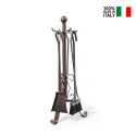 Conjunto de 4 accesorios grandes en hierro forjado para chimenea y estufa de leña Fyn