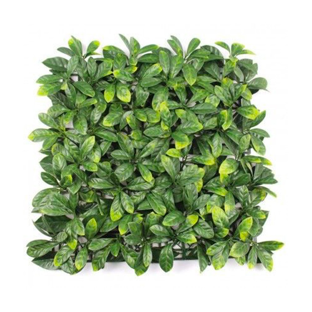 Falsa valla de jardín con seto 4 piezas 50x50cm Lauro Ceraso Plus