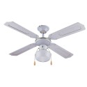 Ventilador de techo blanco con luz Ventilador de madera de 4 aspas 105cm Salig Promoción
