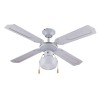 Ventilador de techo blanco con luz Ventilador de madera de 4 aspas 105cm Salig Promoción