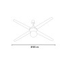 Ventilador de techo blanco con luz Ventilador de madera de 4 aspas 105cm Salig Venta