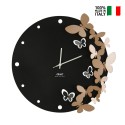 Reloj de pared redondo 40cm metal artesanal Mariposas 3D bailando Ceart Catálogo