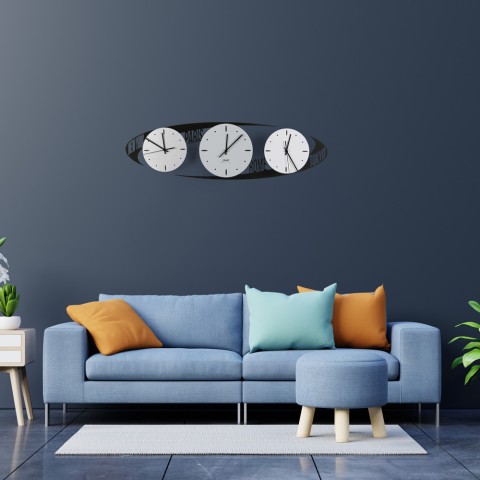 Reloj de pared moderno husos horarios Ceart Capitals Promoción