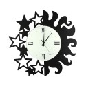 Reloj de pared redondo de metal hecho a mano Sol y Estrellas Ceart Stock