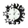 Reloj de pared redondo de metal hecho a mano Sol y Estrellas Ceart Stock