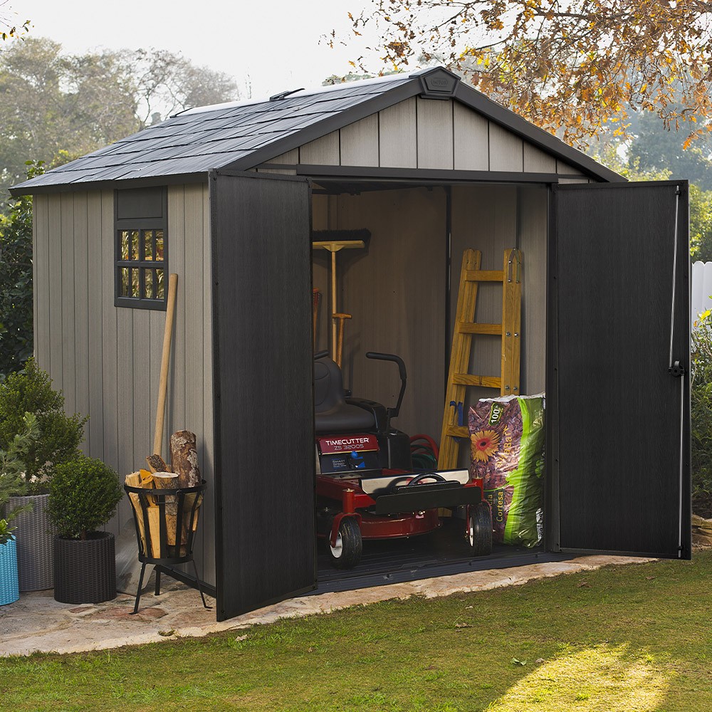 Oakland 759 Cobertizo de jardín de resina de PVC 230x287x242cm Keter K224433