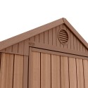 Cobertizo de jardín de resina de PVC efecto madera natural 125x184x205cm Darwin 4x6 Keter Stock