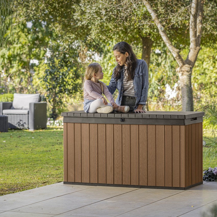 Banco de jardín contenedor de almacenamiento al aire libre Eden Keter