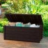 Baúl multiusos de resina para herramientas de jardín Keter Brightwood Modelo