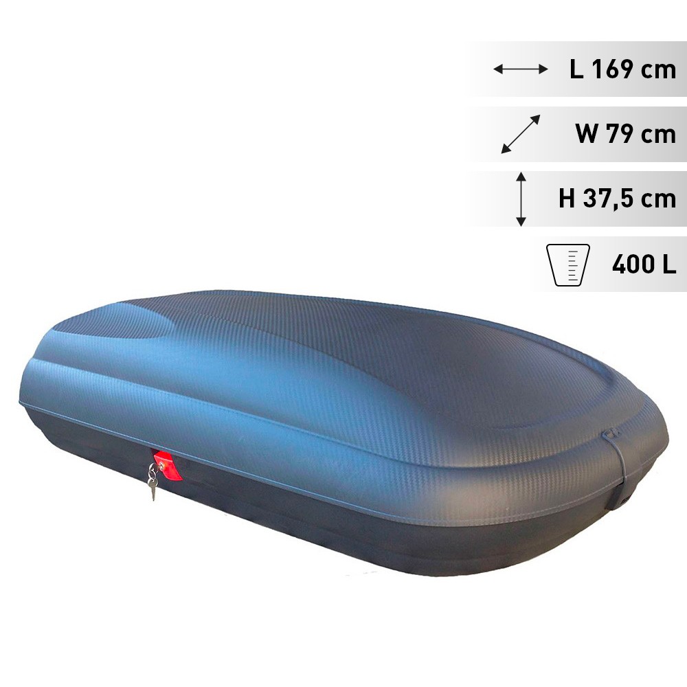 Cofre rígido universal para barras de techo Carbon Look 400