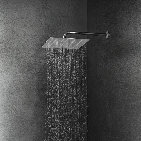 Conjunto de baño brazo ducha curvo 35cm rociador cuadrado 30x30cm FRM3462 Promoción