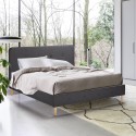 Cama doble matrimonial Tejido nórdico de madera con red 160x190 Friborg King Promoción