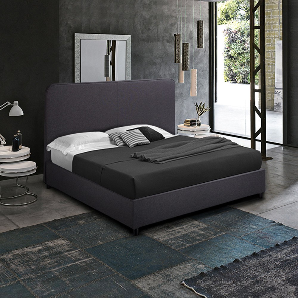 Cama francesa cuadrada y media en tela con malla 120x190 Zurich