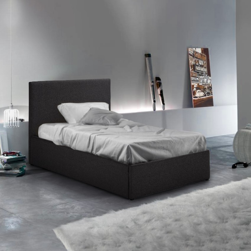Cama individual de una plaza con red y contenedor 80x190 Basel Twin 