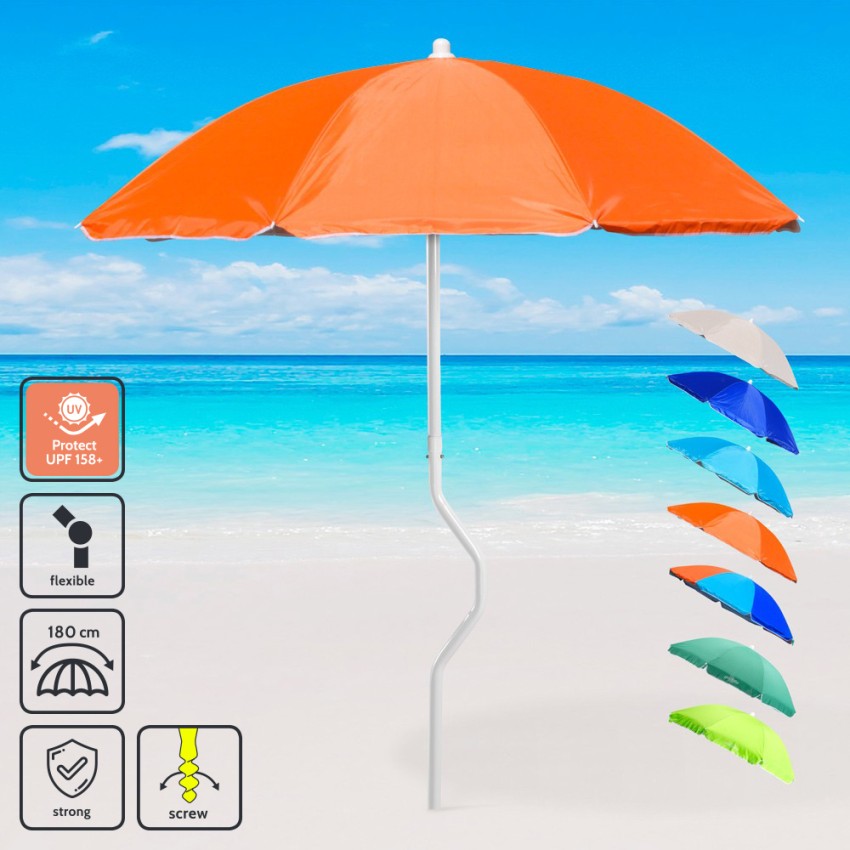 Sombrilla de playa antiviento anti-UV 180 cm Girafacile Prometeo Modelo Sombrilla de playa antiviento anti-UV 180 cm Girafacile Prometeo Modelo
