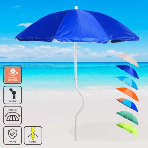 Sombrilla de playa antiviento anti-UV 180 cm Girafacile Prometeo Promoción