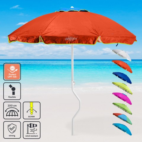Sombrilla de playas GiraFacile 200 cm Protección uv Antiviento Ermes