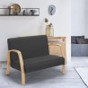 Sofá de madera y tela para sala de espera y estudio de diseño Esbjerg Modelo