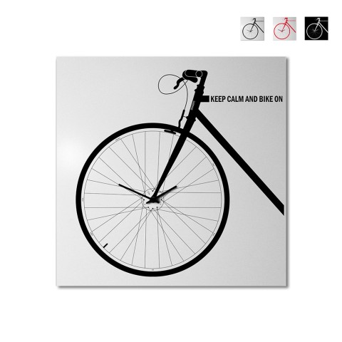 Reloj de pared de bicicleta de diseño cuadrado 50x50cm moderno Bike On