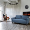 Sofá de 3 plazas de diseño moderno para salón y salones en tela Portland Descueto