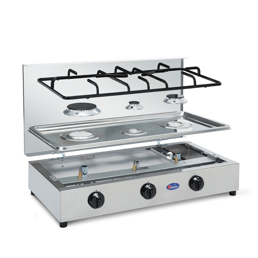 200ACCGP CF Cocina de gas para camping Parker de acero inoxidable