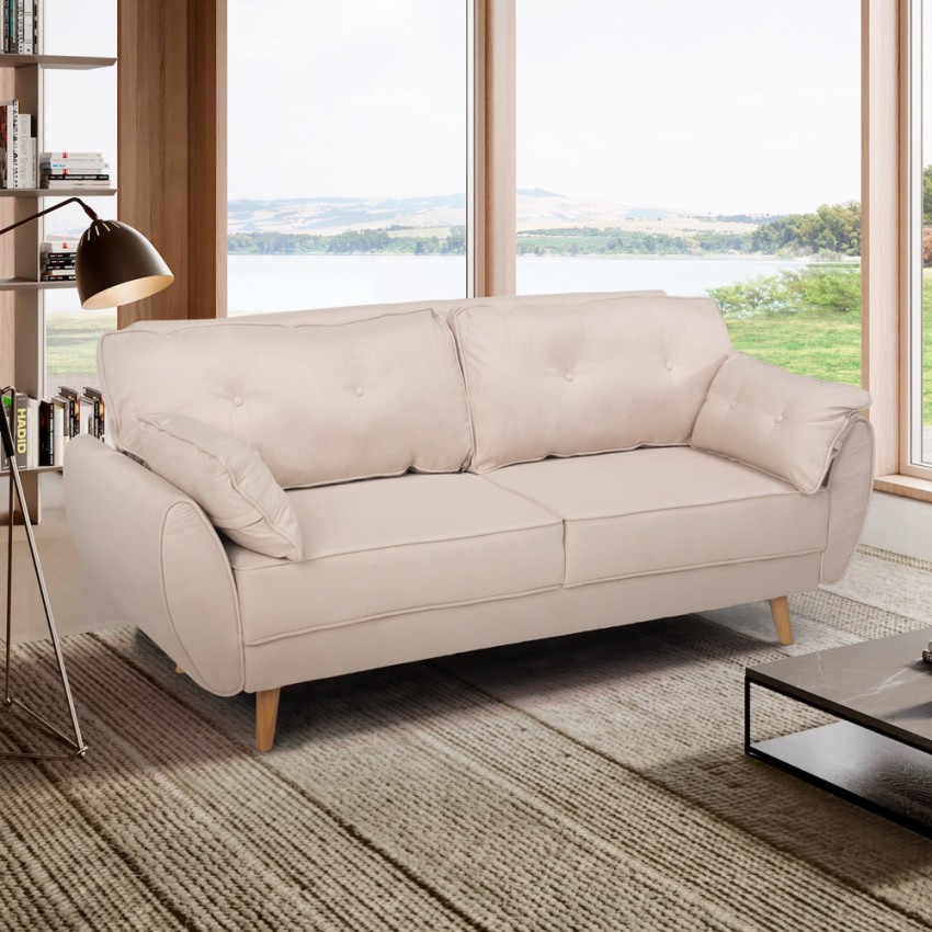  Sofá cama reclinable de diseño nórdico clic clac 3 plazas en tejido Fortaleza Stock 

