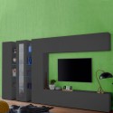 Mueble TV gris moderno 2 armarios de pared Note Wide Promoción