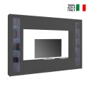 Moderno soporte de TV de pared 2 vitrinas Nota Marco Venta