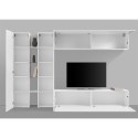Mueble pared TV diseño moderno blanco 2 armarios Joy Twin Descueto