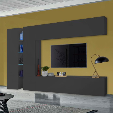 Mueble TV negro moderno 2...