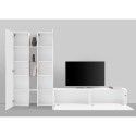 Mueble bajo TV blanco 4 estantes 2 armarios Sage WH Descueto
