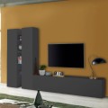 Salón moderno TV pared 2 armarios 4 estantes gris Sage RT Promoción