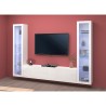 Sistema de pared suspendida blanco sala de estar TV gabinete 2 vitrinas Liv WH Rebajas