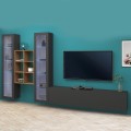 Mueble TV moderno estantería madera 2 vitrinas Yves RT Promoción