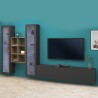 Mueble TV moderno estantería madera 2 vitrinas Yves RT Promoción