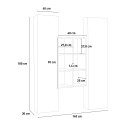 Kesia RT sistema de pared colgante estantería de madera gris 2 vitrinas Catálogo