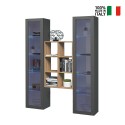 Kesia RT sistema de pared colgante estantería de madera gris 2 vitrinas Venta