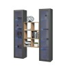 Kesia RT sistema de pared colgante estantería de madera gris 2 vitrinas Oferta