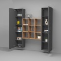 Pared de almacenamiento suspendida 2 armarios librería moderna de madera Pella RT Descueto