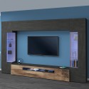 Mueble TV moderno de madera negra 2 armarios de pared Sultan AP Promoción