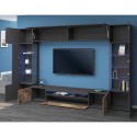 Mueble TV moderno de madera negra 2 armarios de pared Sultan AP Descueto