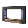 Mueble TV moderno de madera negra 2 armarios de pared Sultan AP Oferta