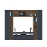 Soporte de TV moderno estantería de almacenamiento de pared de madera negro Arkel AP Descueto