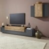 Soporte de TV moderno de pared de madera negra Stady AP Promoción