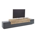 Mueble TV diseño moderno 240cm gris y madera Corona Low Hound Oferta