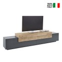 Mueble TV diseño moderno 240cm gris y madera Corona Low Hound Venta