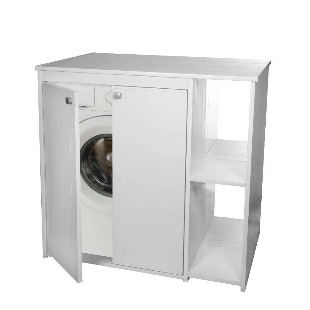 Armario exterior de PVC blanco de 2 compartimentos para lavadora 5012PRO Negrari