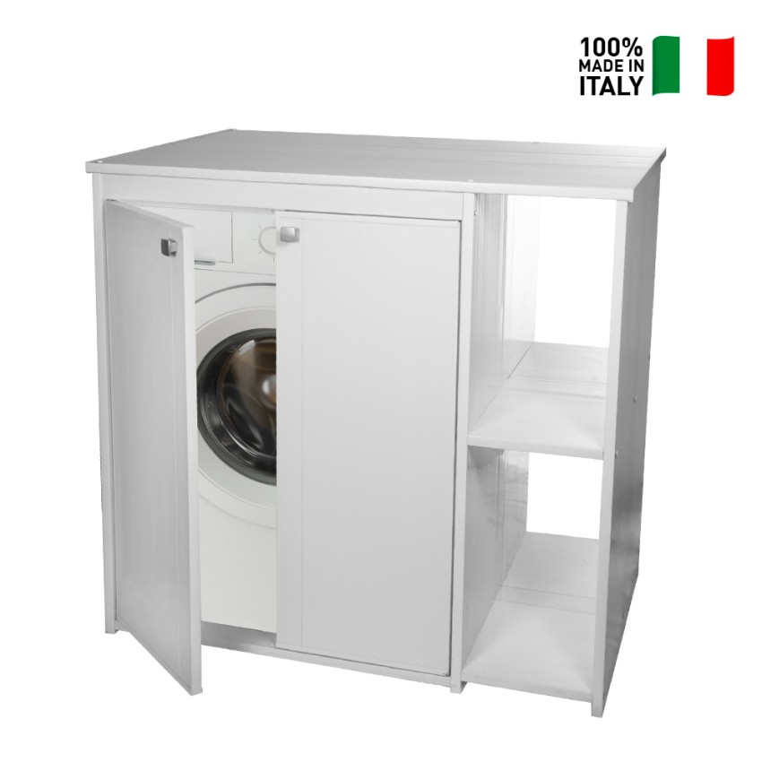 5012PRO Negrari Armario exterior de PVC blanco con 2 compartimentos para  lavadora