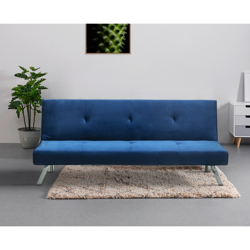 Sofá cama 2 plazas clic clac diseño abatible tejido terciopelo Probatus Promoción