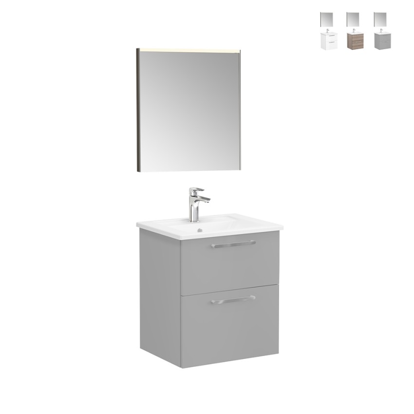 Mueble de baño suspendido lavabo 60cm 2 cajones espejo LED Root VitrA S Venta